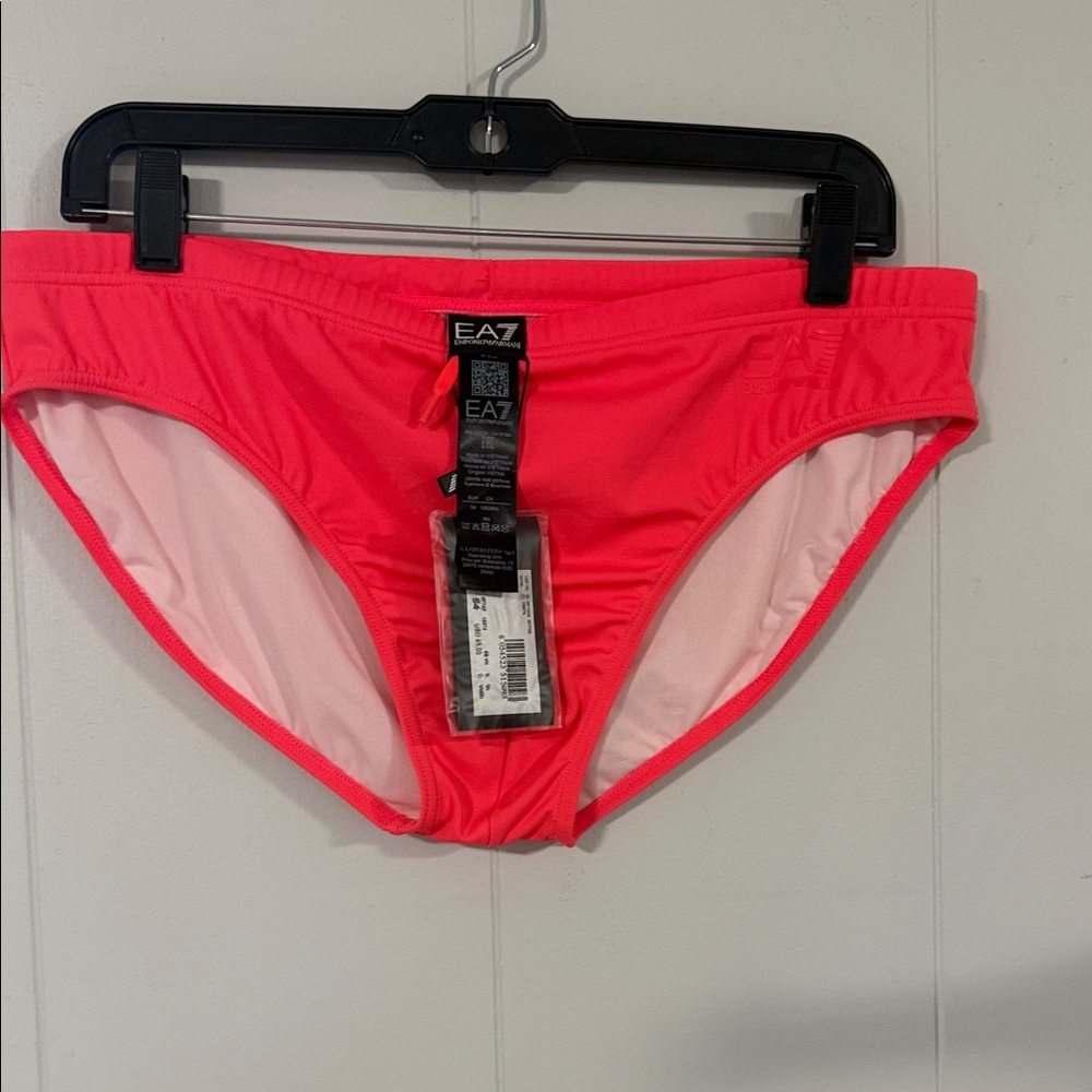 EA7 Emporio Armani Neon Coral Bikini Bottoms NWT Medium